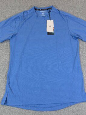 Kenneth Cole Active Mens Tech Short Sleeve Tee Shirt Blue M Mesh Stretch NWT
